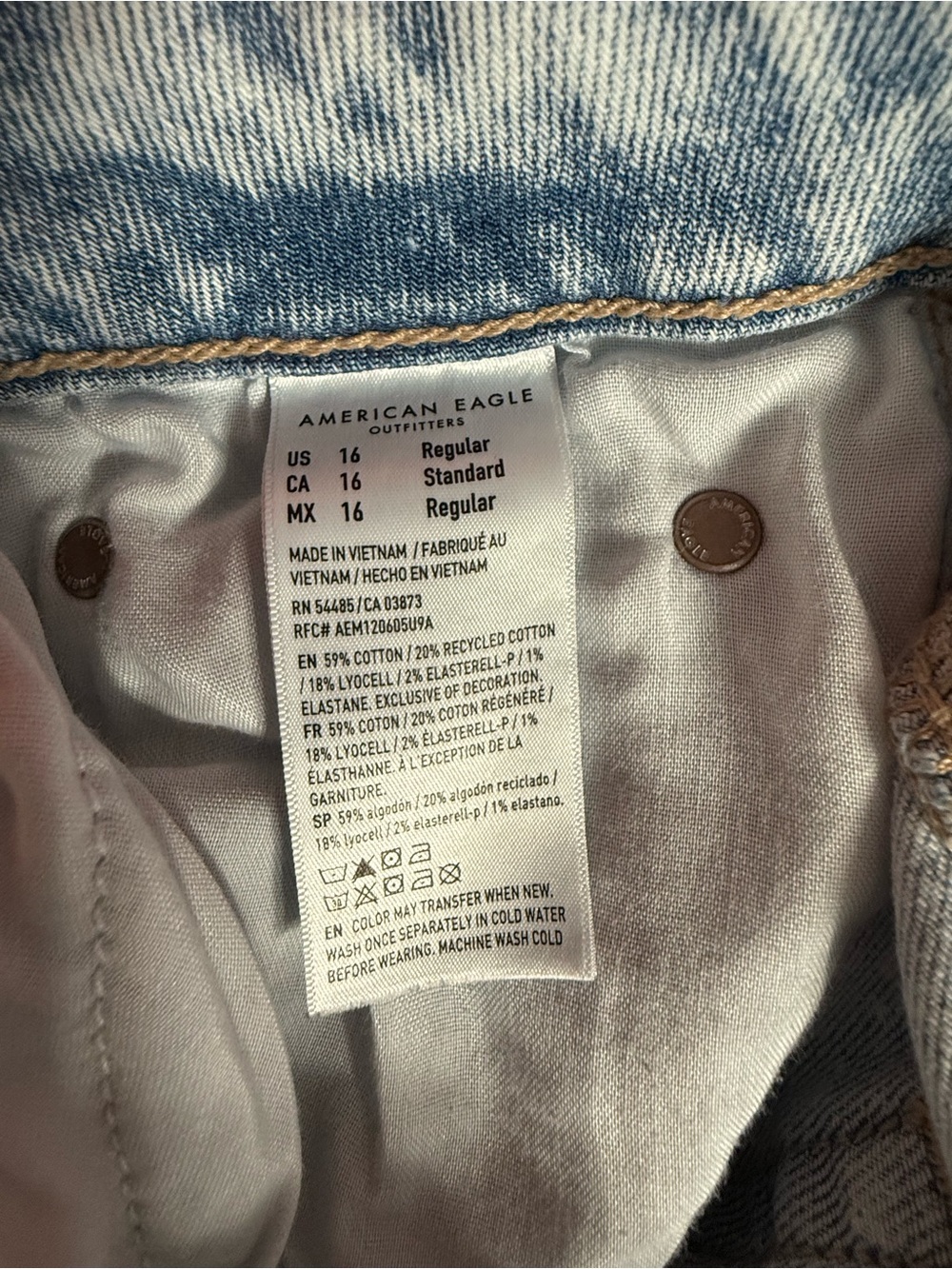 American Eagle Outfitters Light Blue Wide-Leg Jeans - Picture 3 of 3
